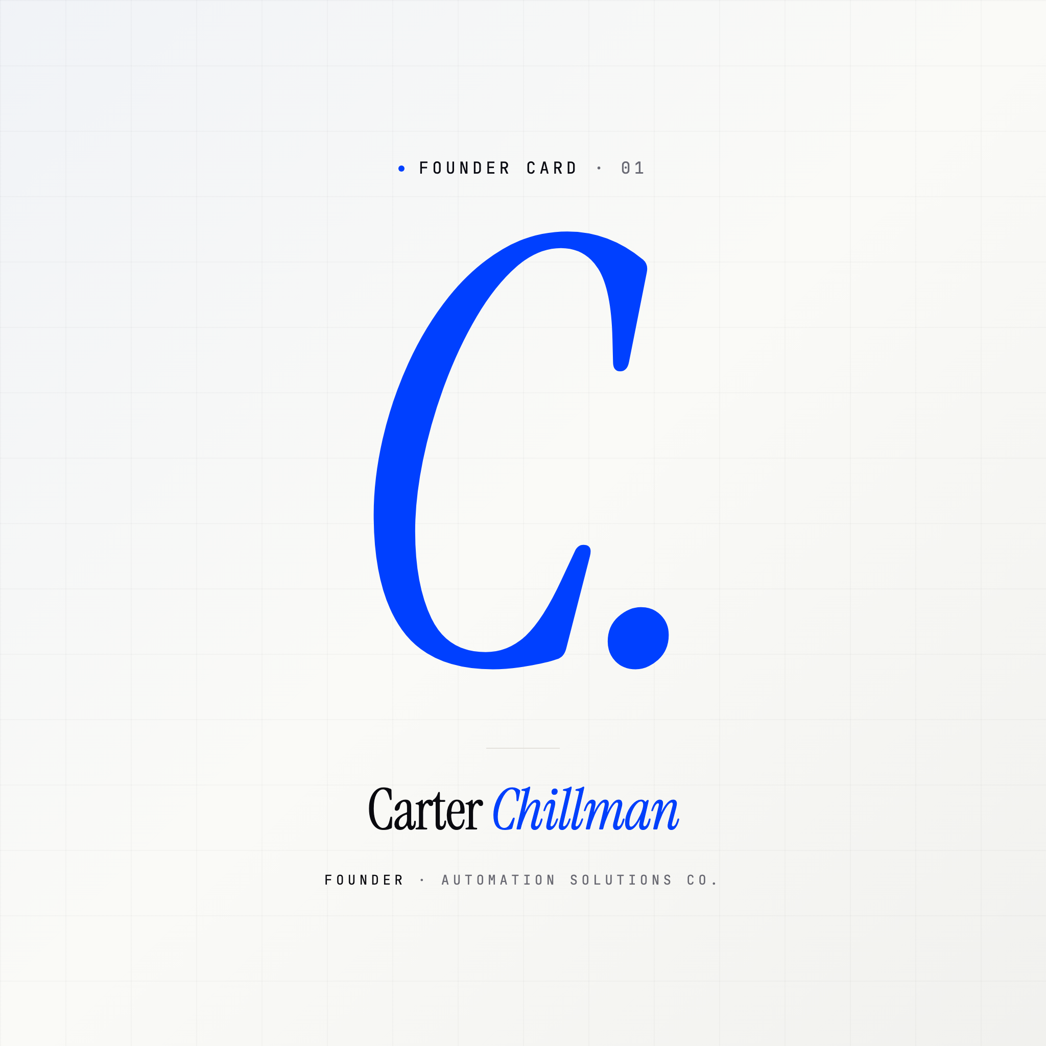 Carter Chillman, founder of Automation Solutions Co.